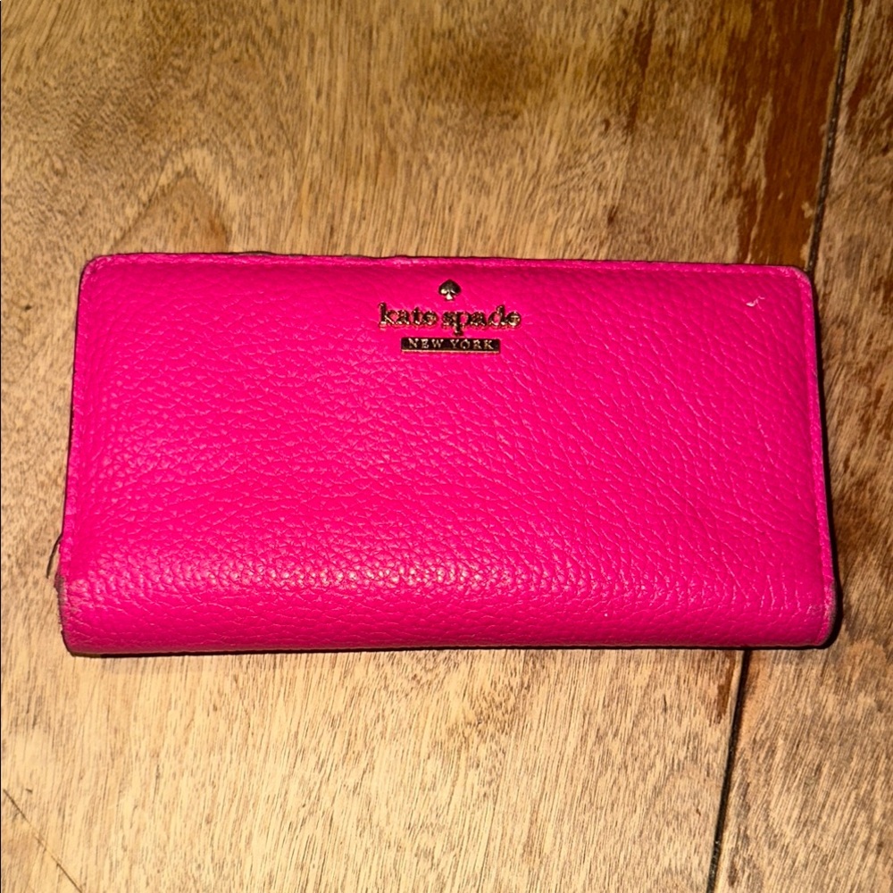 Kate Spade Pink Pebbled Leather Wallet